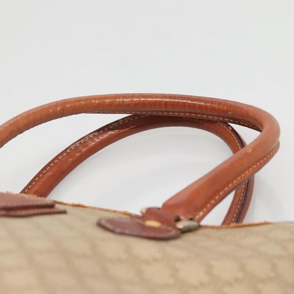 CELINE Macadam Canvas Hand Bag Pvc Leather Beige Gold - Picture 8 of 12